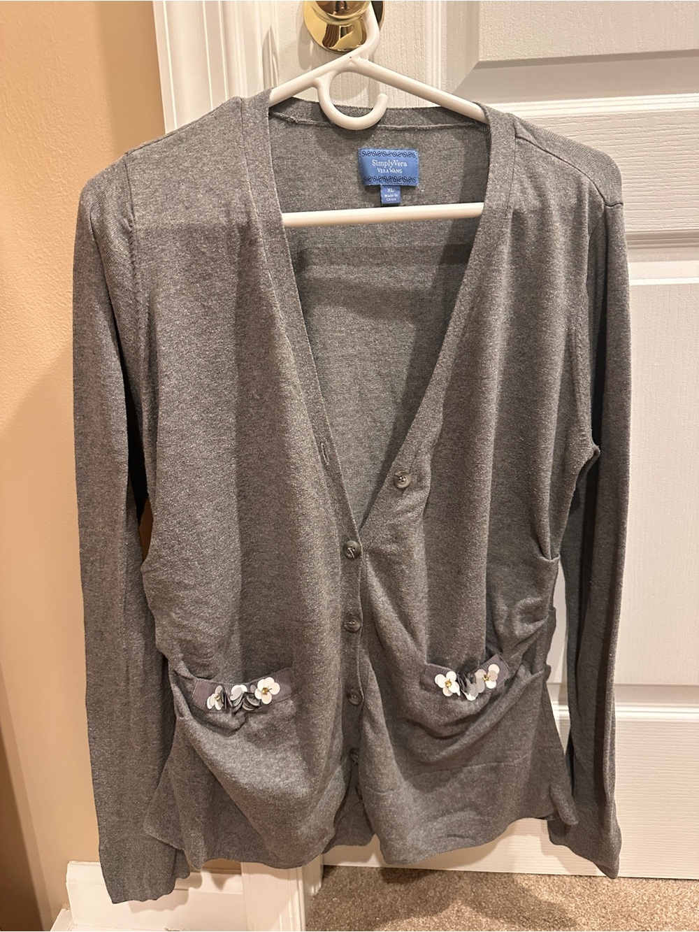 Simply Vera Vera Wang Gray Knit Cardigan